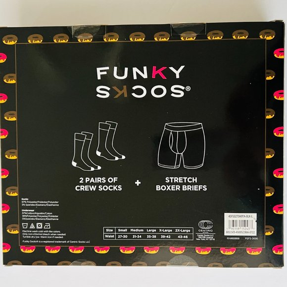 FUNKY SOCKS Men's Boxed Gift Set Crew Socks & Boxer Briefs Size Large - Picture 3 of 3